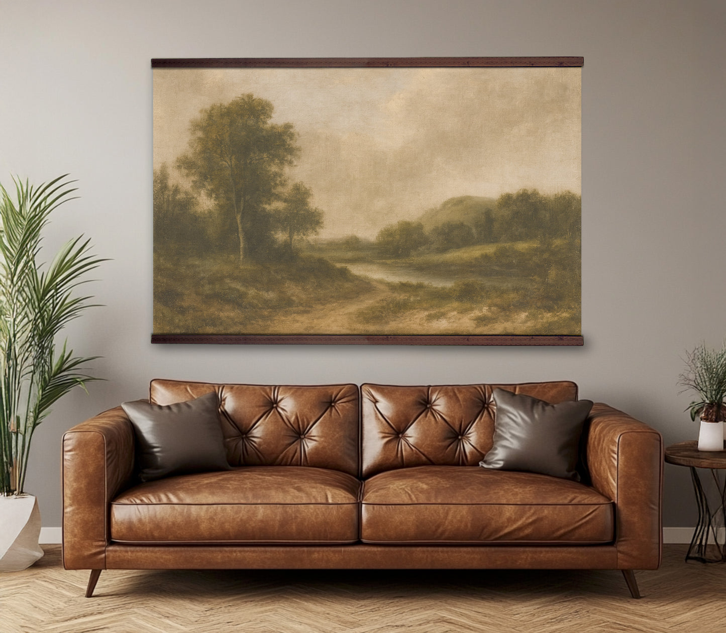 Vintage Landscape Wall Hanging — Extra Large Classic Tapestry Art | Ready to Hang