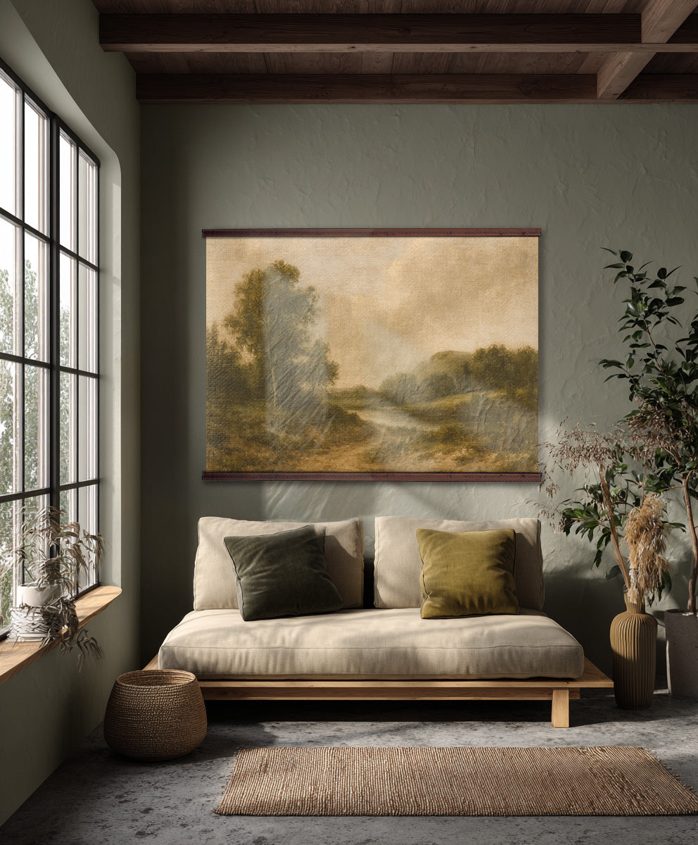 Vintage Landscape Wall Hanging — Extra Large Classic Tapestry Art | Ready to Hang