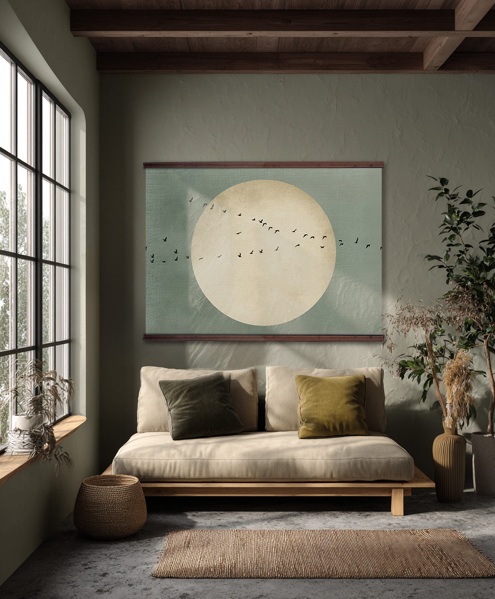 Minimalist Moon Tapestry – Modern Wall Art, Large Moon Decor, Extra Large Hanging