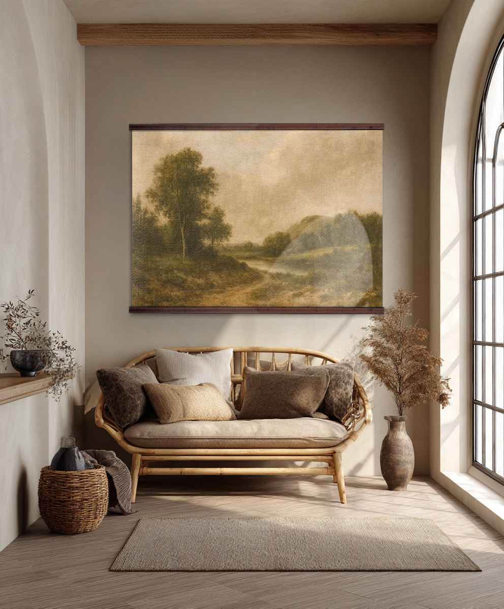 Vintage Landscape Wall Hanging — Extra Large Classic Tapestry Art | Ready to Hang