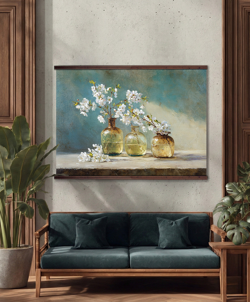 Still Life Tapestry – Floral Vase Wall Art, Extra Large Ready to Hang Wall Art