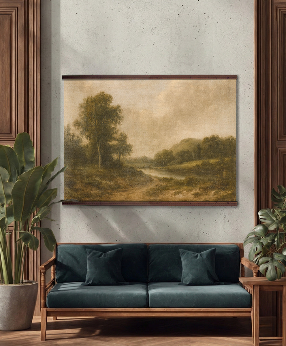 Vintage Landscape Wall Hanging — Extra Large Classic Tapestry Art | Ready to Hang