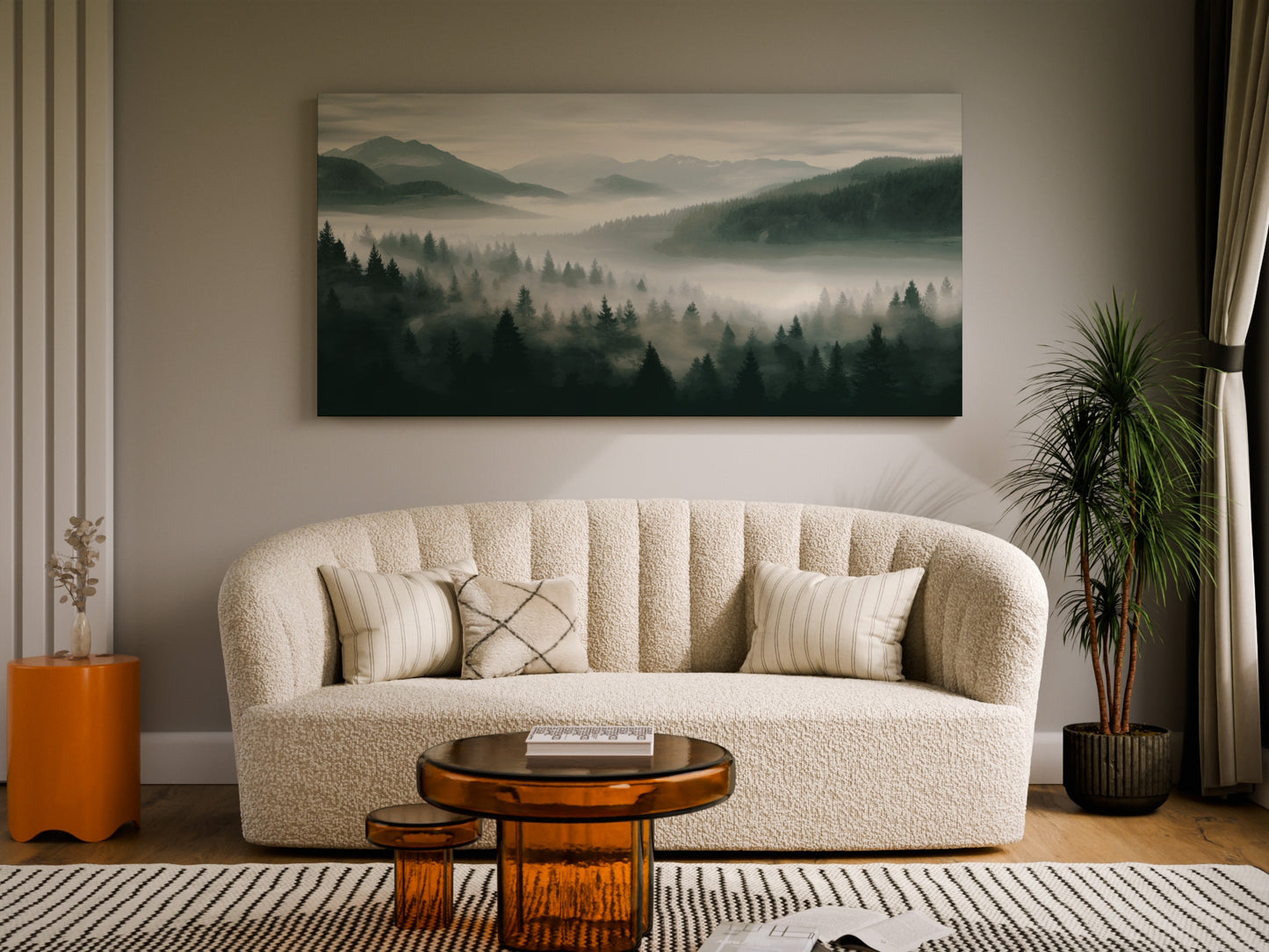 Great Smoky Mountains Wrapped Canvas — Misty Forest Landscape Art | Moody Nature Wall Décor