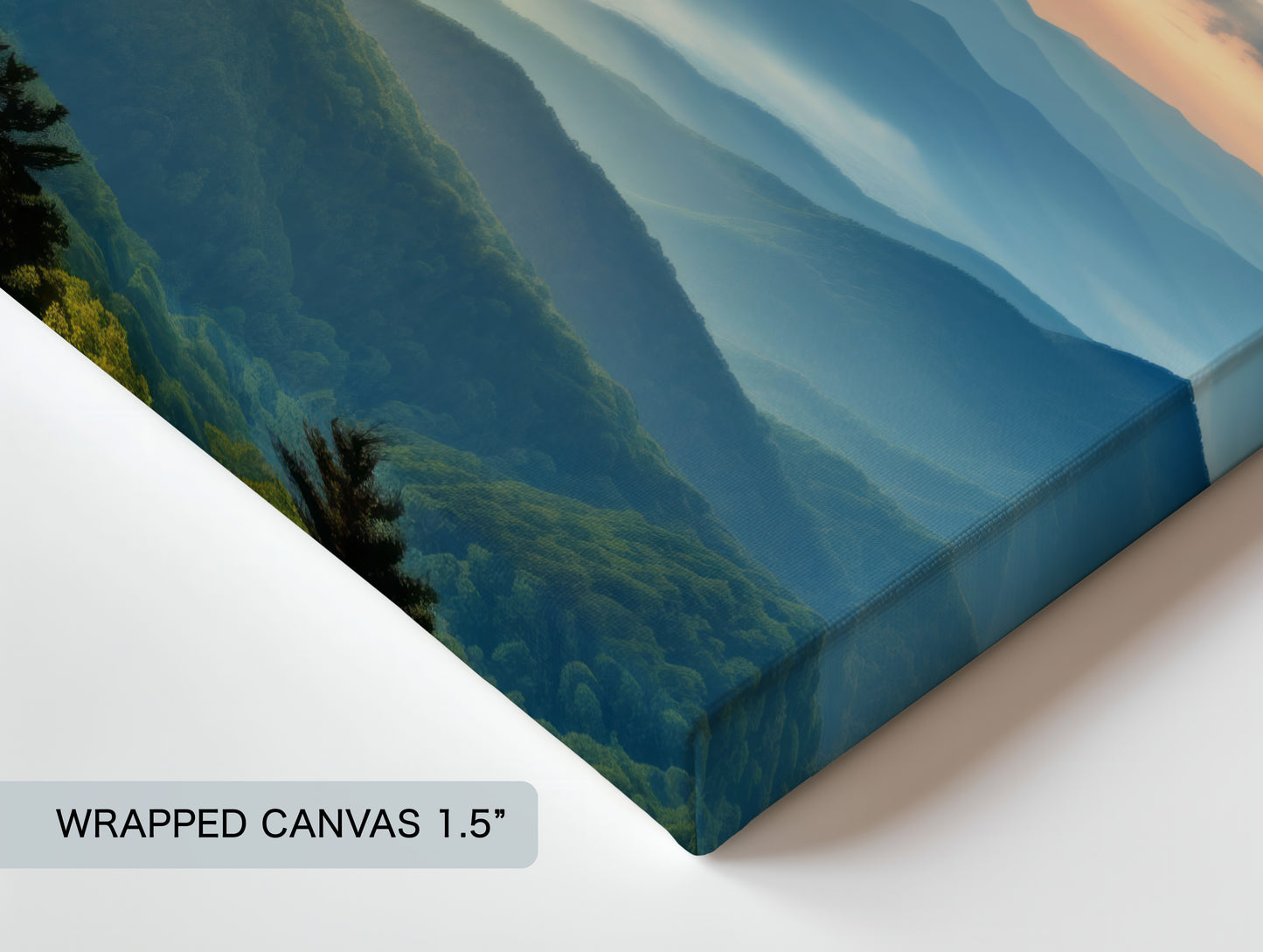 Blue Ridge Mountains Canvas Wall Art – Large Mountain Landscape Stretched Canvas