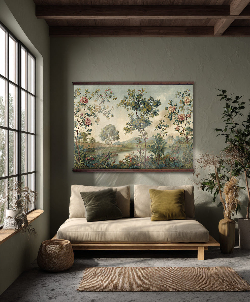 Chinoiserie Tapestry Art | Extra Large, Ready to Hang