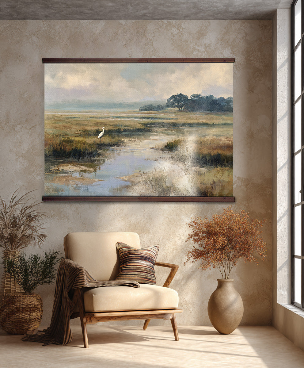 Coastal Marsh Wall Hanging — Extra Large Tapestry Art | Ready to Hang