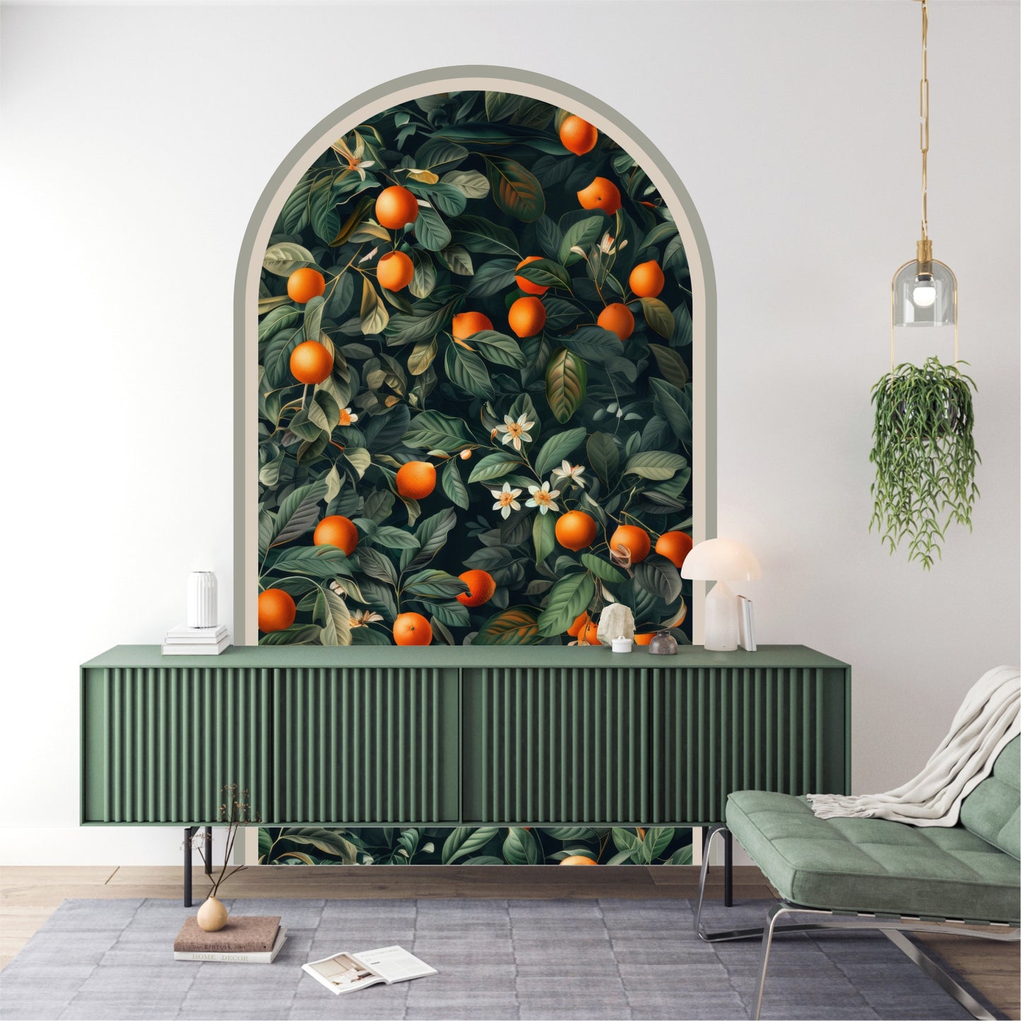 Orange Tree Peel & Stick Arch Wallpaper – Removable Citrus Wall Mural