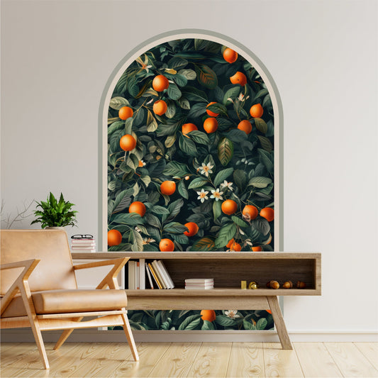 Orange Tree Peel & Stick Arch Wallpaper – Removable Citrus Wall Mural