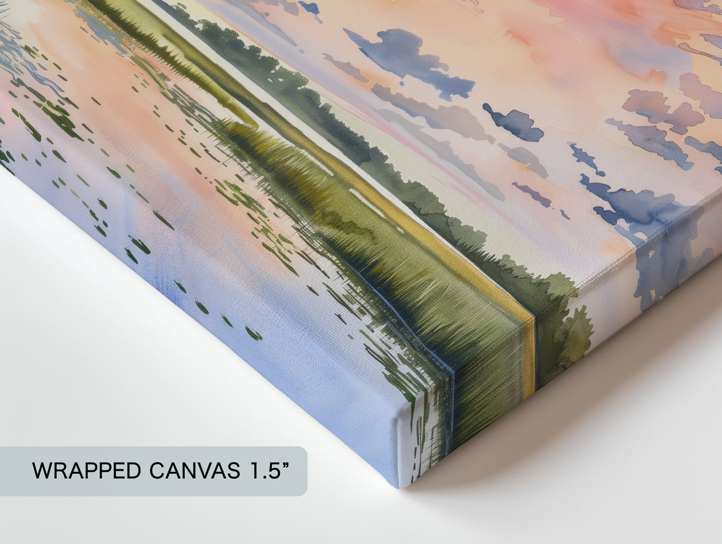 Marsh Sunset Landscape Canvas | Coastal Wall Art | Pastel Sky Nature Print
