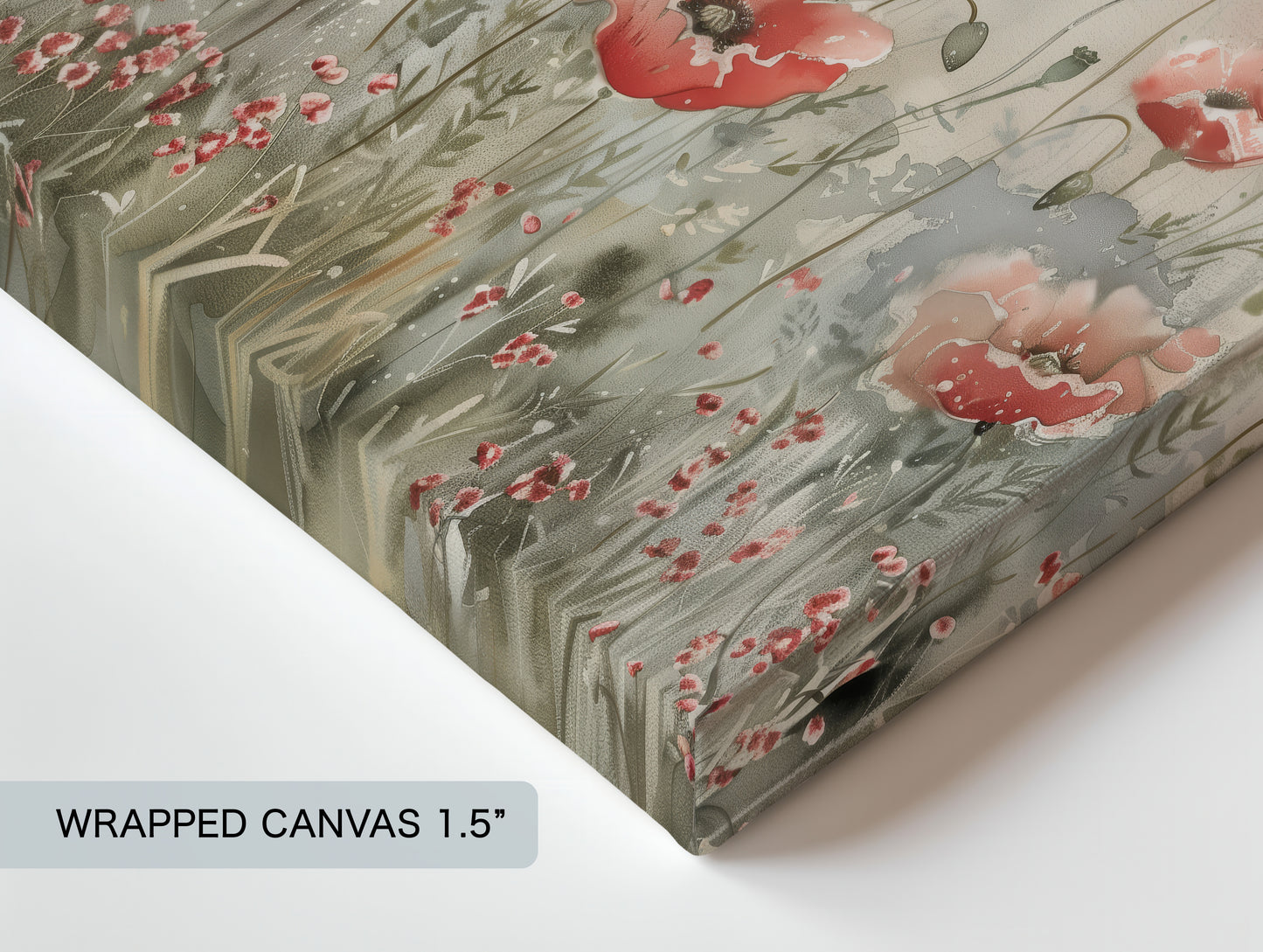 Poppy Field Wrapped Canvas — Oversized Floral Wall Art