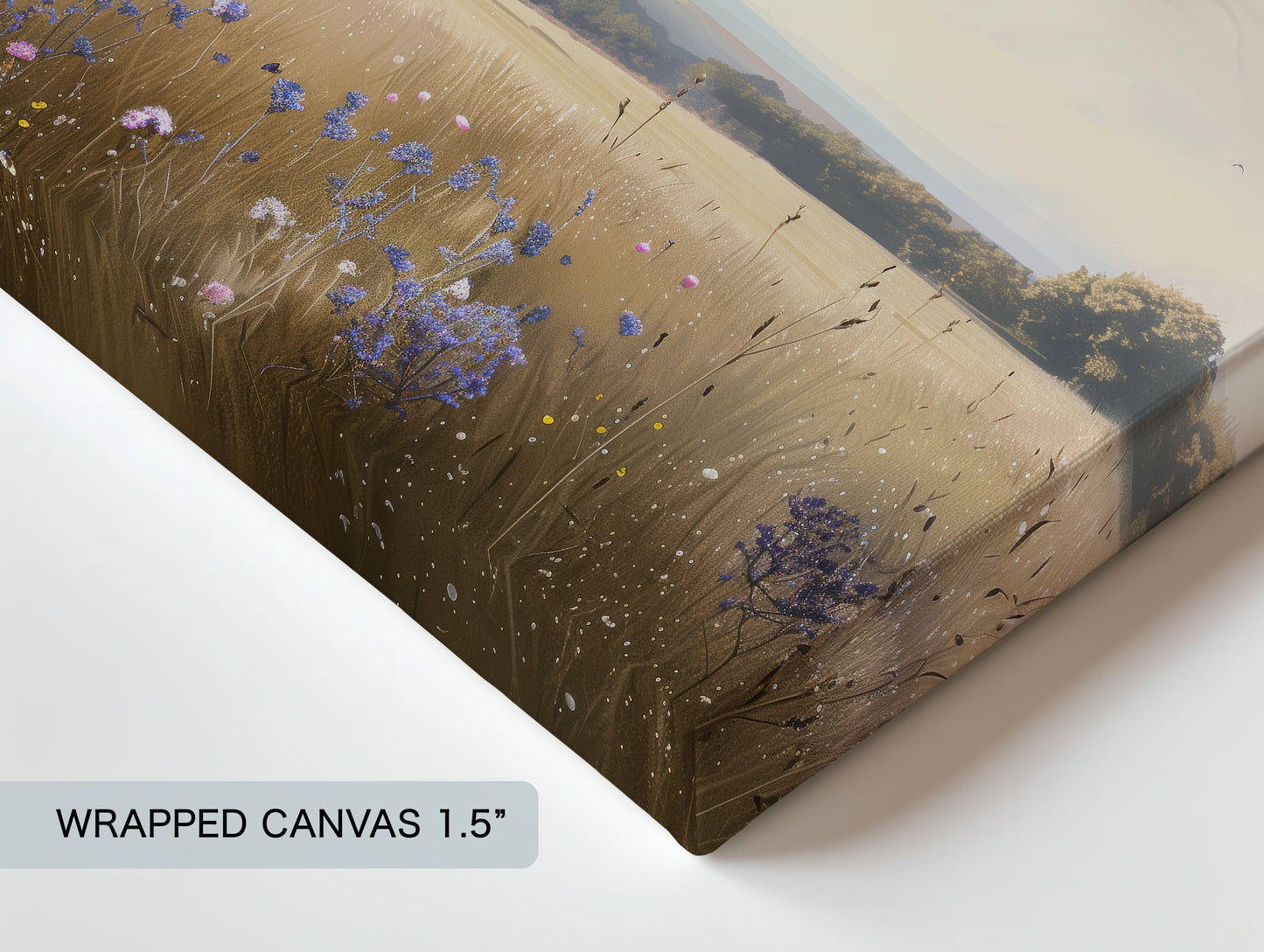 Wildflower Meadow Wrapped Canvas — Countryside Landscape Wall Art | Serene Nature Décor