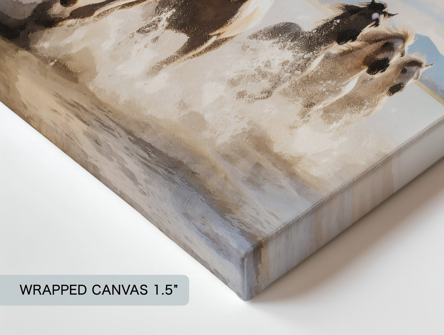 Running Horses Wrapped Canvas — Wild Freedom Wall Art | Majestic Nature Landscape Décor