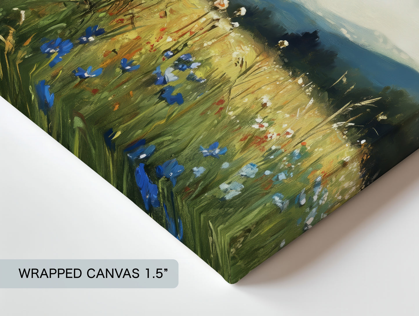 Wildflower Valley Stretched Canvas — Oversized Landscape Wall Art | Ready-to-Hang Nature Décor