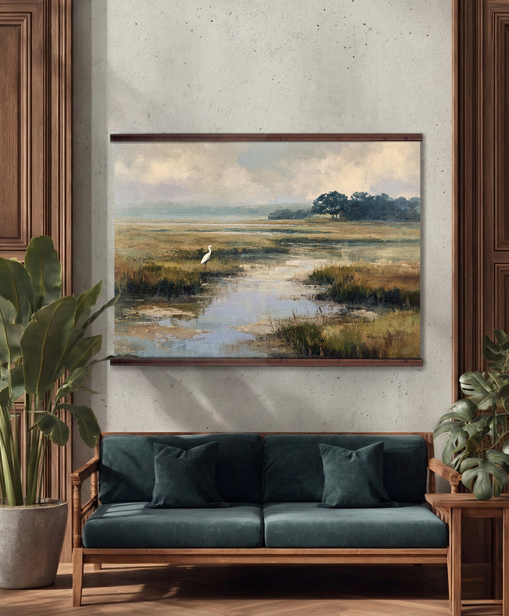 Coastal Marsh Wall Hanging — Extra Large Tapestry Art | Ready to Hang