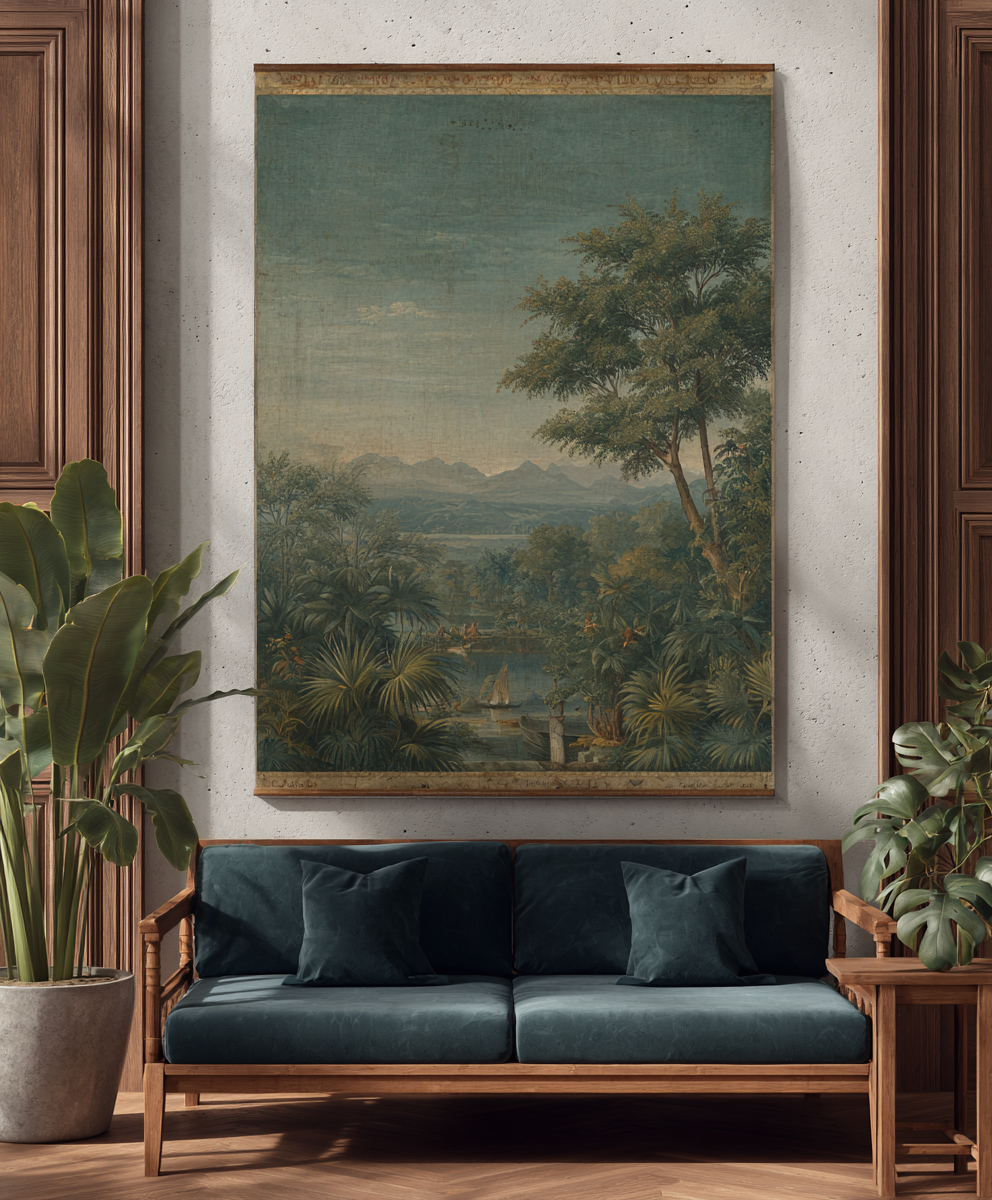 Arched Botanical Peel and Stick Mural – Vintage Floral Wall Art