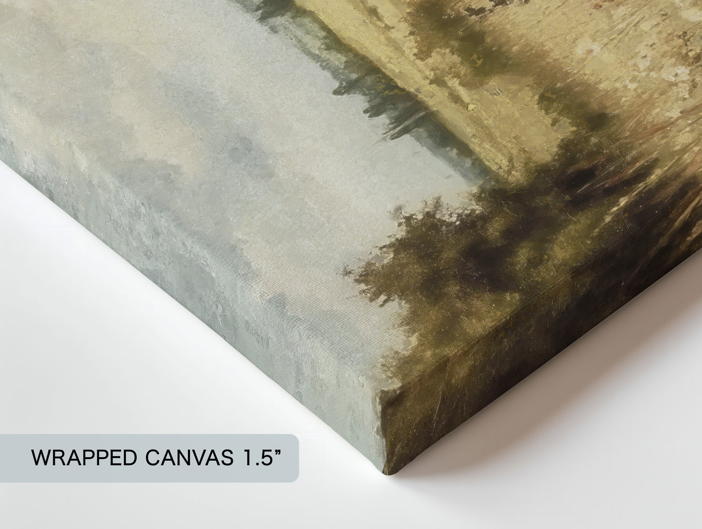 Countryside Wildflower Wrapped Canvas — Soft Summer Landscape Wall Art | Cozy Nature Décor