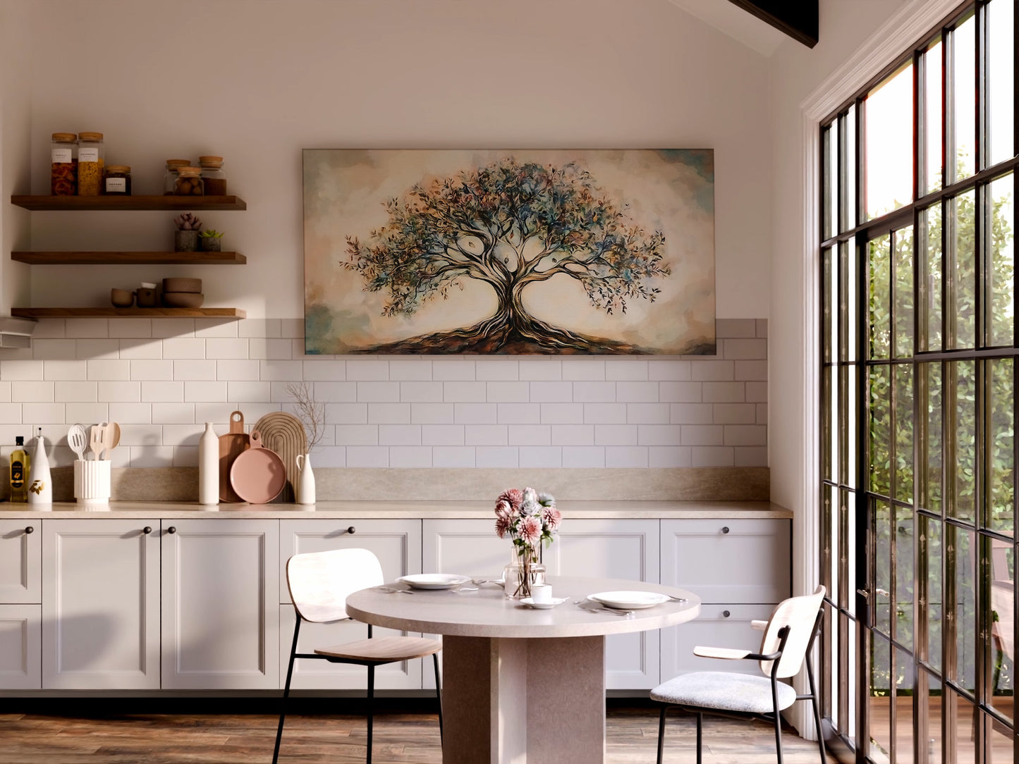 Tree of Life Wrapped Canvas — Serene Nature Wall Art | Botanical Painting Style Decor