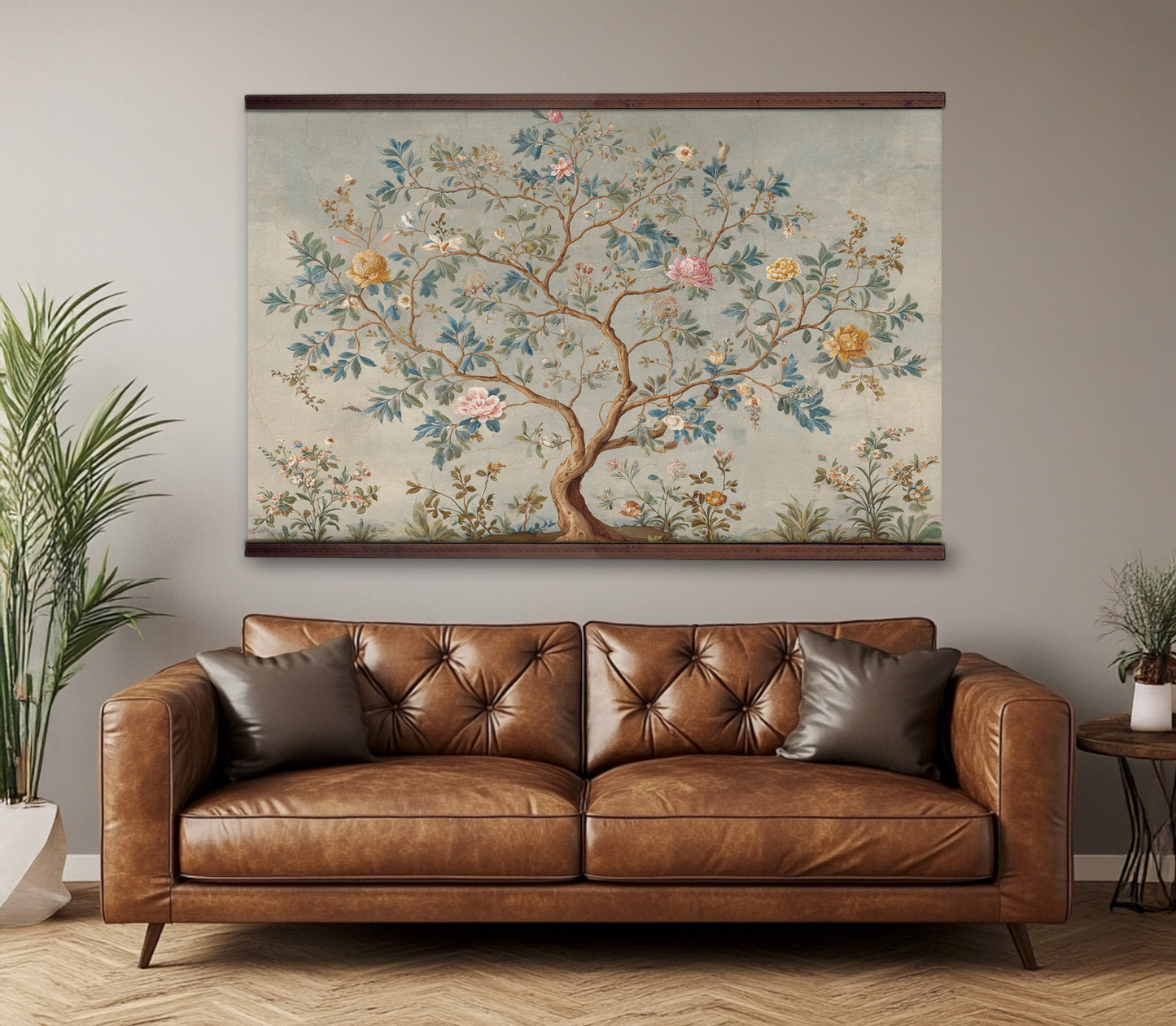 Chinoiserie Tree Canvas Tapestry – Extra Large Ready to Hang Décor