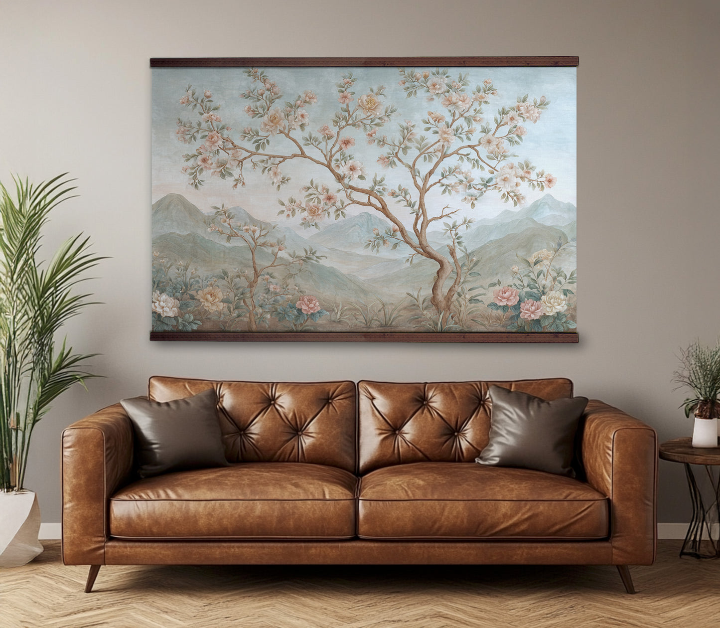 Chinoiserie Floral Tree Wall Art Canvas Tapestry