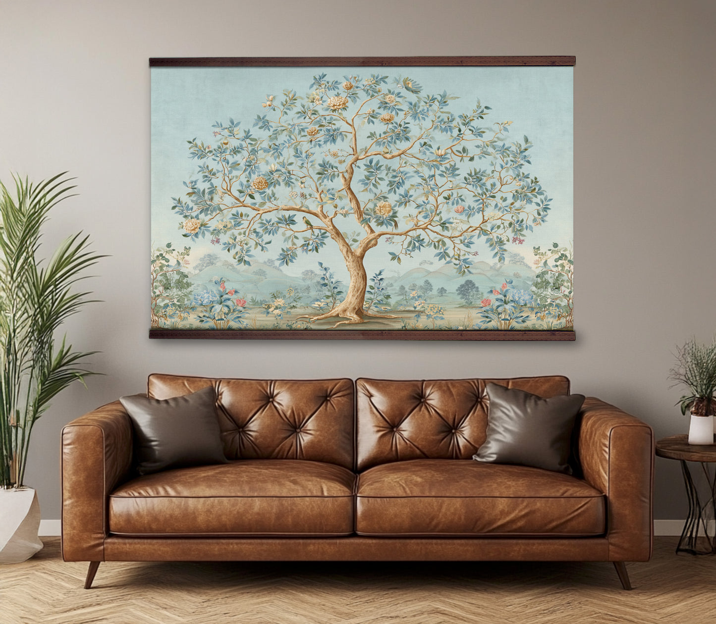 Chinoiserie Tree of Life Wall Art Canvas Tapestry