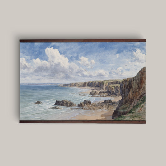 Coastal Cliffs Landscape Wall Art Canvas Tapestry – Classic Ocean Shoreline