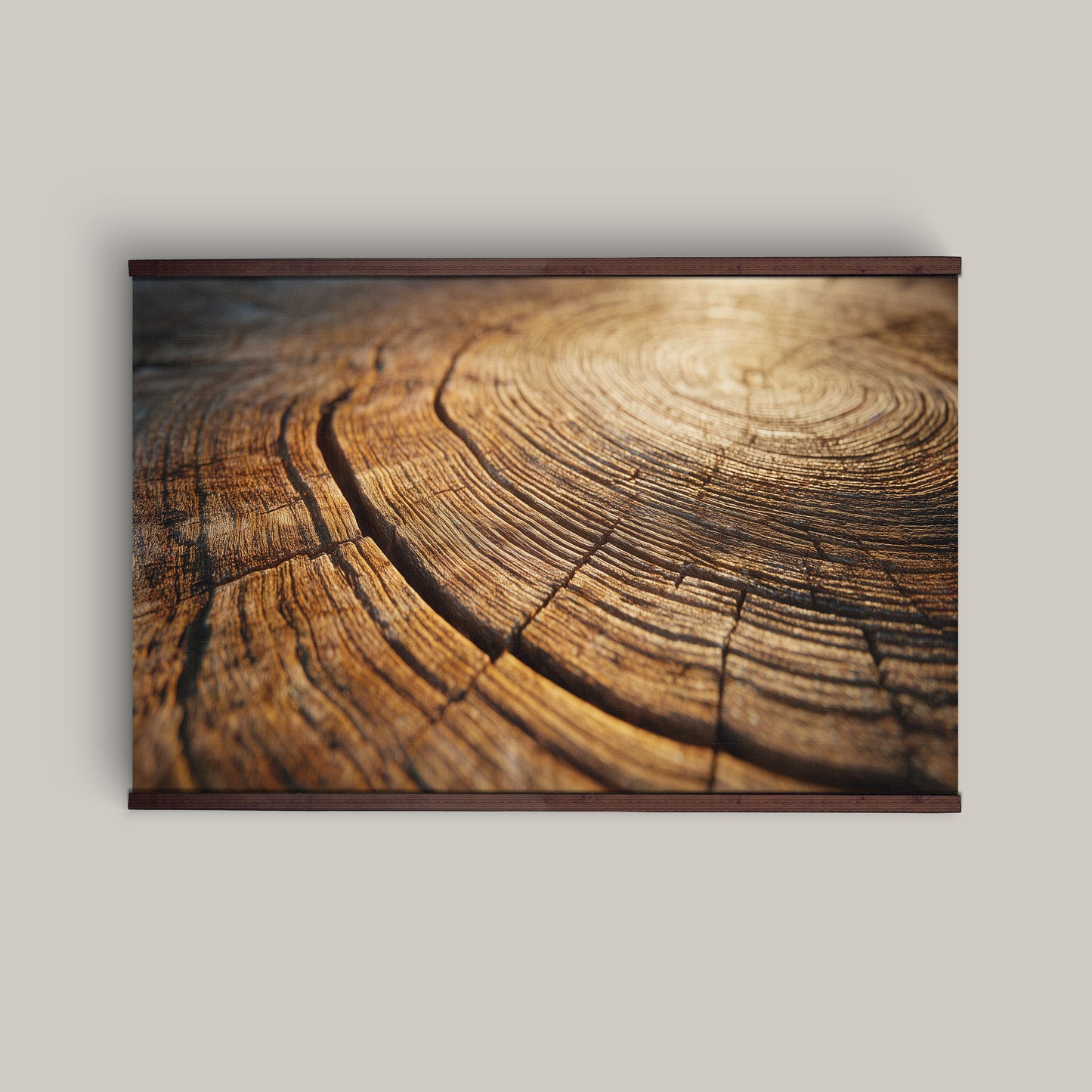 Tree Rings Wood Wall Art – Warm Rustic Natural Grain Abstract Print