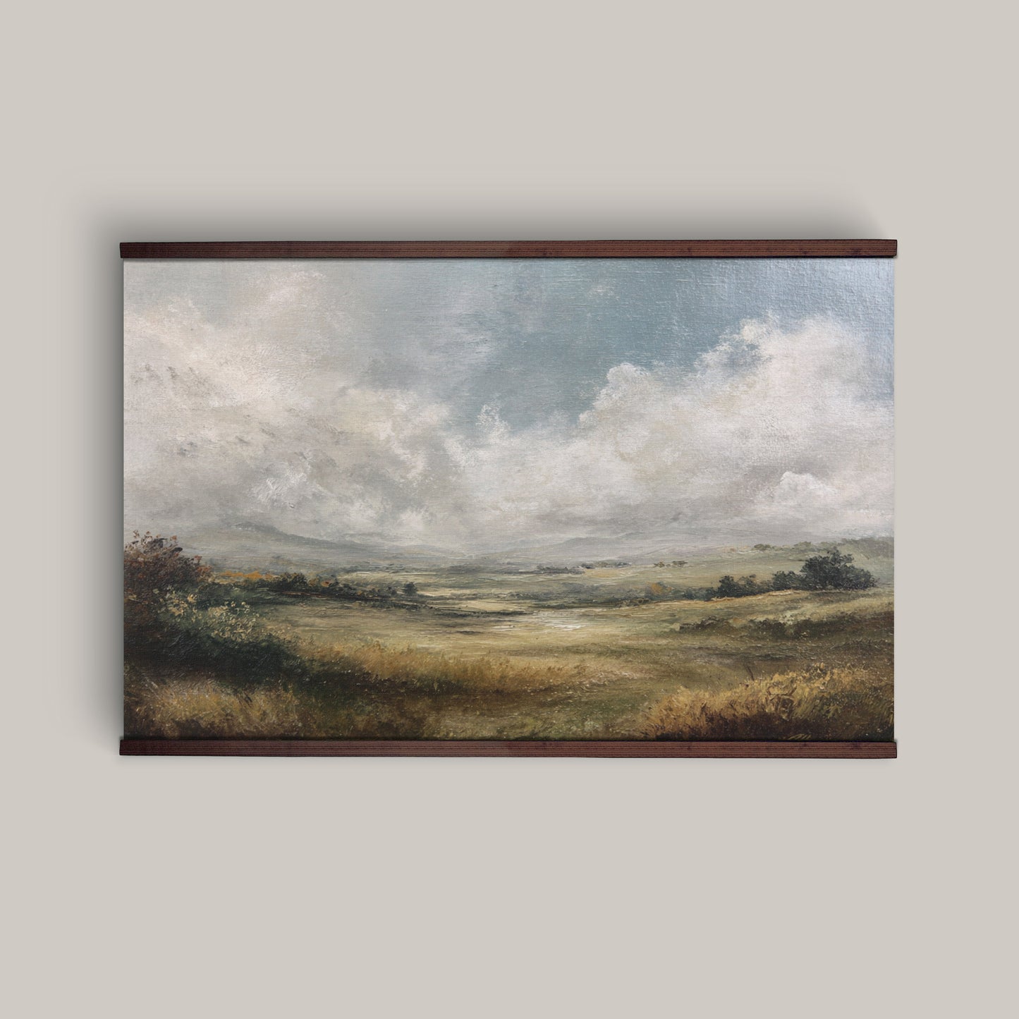 Neutral Landscape Canvas Tapestry – Extra Large Classic Countryside Painting Print