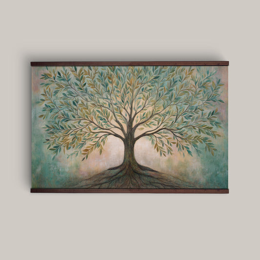 Tree of Life Tapestry – Symbolic Wall Art, Boho Nature Decor, Rooted Tree Wall Hanging, Extra Large Fabric Art