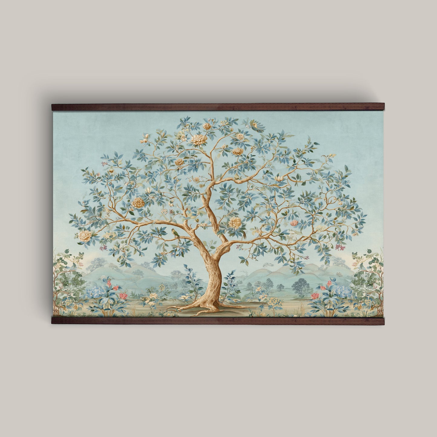 Chinoiserie Tree of Life Wall Art Canvas Tapestry