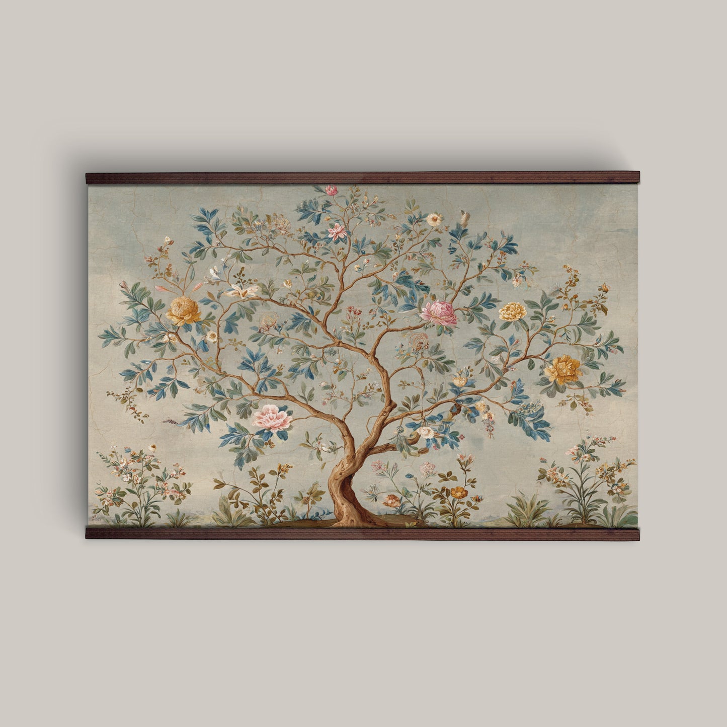 Chinoiserie Tree Canvas Tapestry – Extra Large Ready to Hang Décor