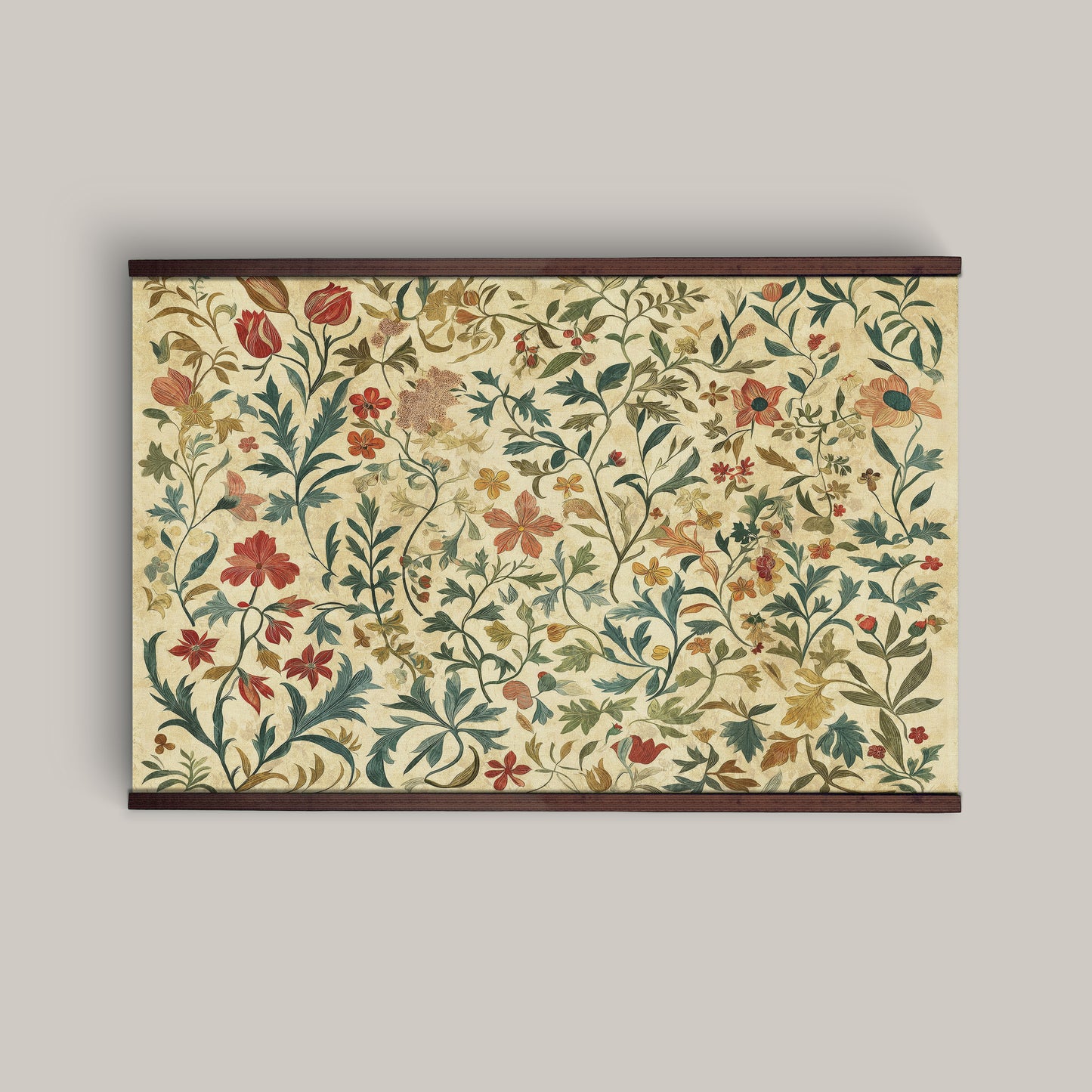 Vintage Botanical Tapestry – Warm Floral Wall Art | Art Muse