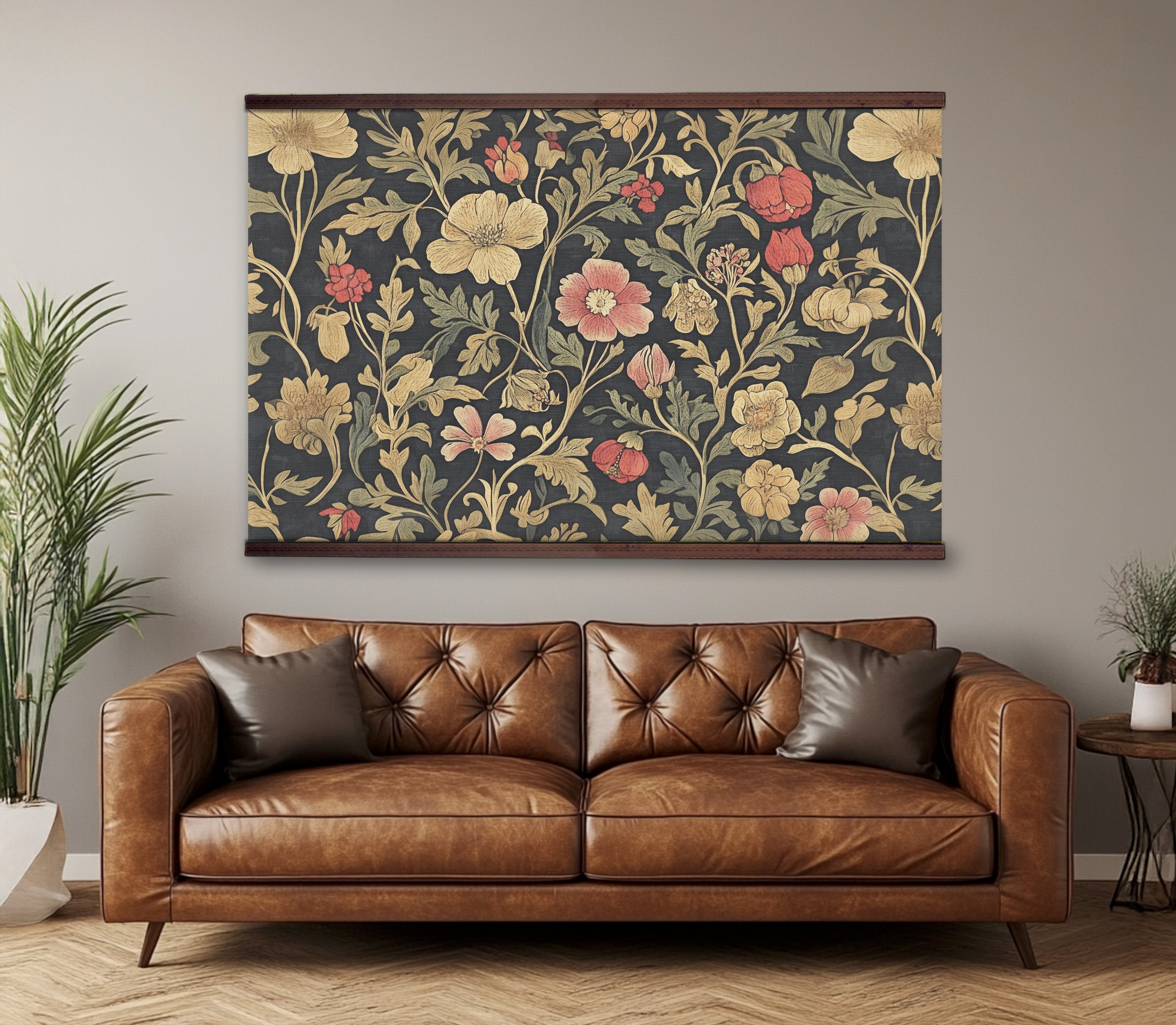 William Morris Style Tapestry | Vintage Botanical Floral Wall Art