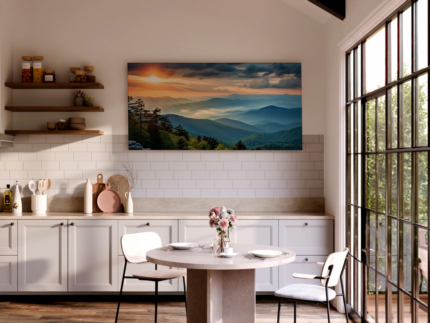 Blue Ridge Mountains Canvas Wall Art – Large Mountain Landscape Stretched Canvas